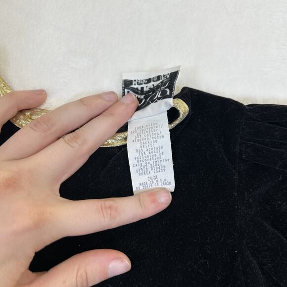 2) Vintage 90's 18m Green & 24m Black/Gold Velvet Holiday Dresses Bnfts Charity - Picture 4 of 11